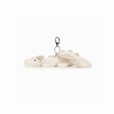 Jellycat Snow Dragon Bag Charm New Zealand | VERID3091